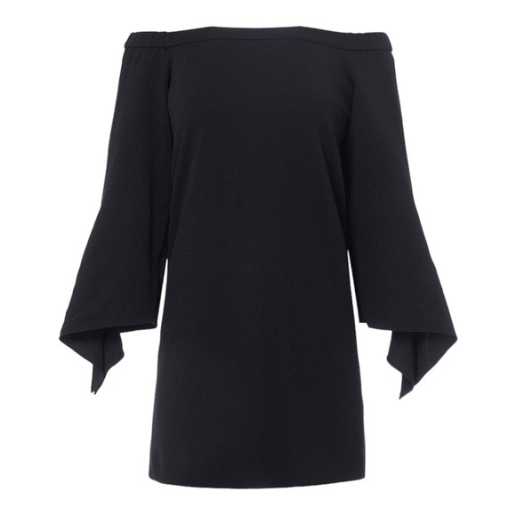 Tibi Structured Crepe Off-the-Shoulder Dress black - Picture 4 of 12